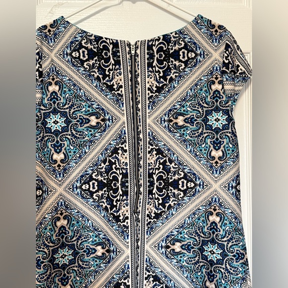 Tiana B Sheath Dress Women’s Size 16 Geometric Tile Print Cap Sleeve Career - Picture 5 of 7